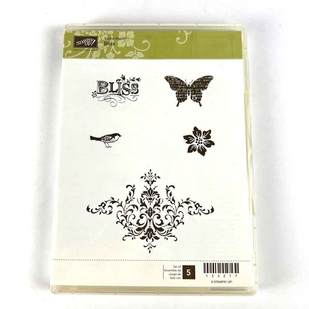 STAMPIN UP‎ Bliss Sale-A-Bration Set of 6 Stamps 123217 Scrapbooking Art USED